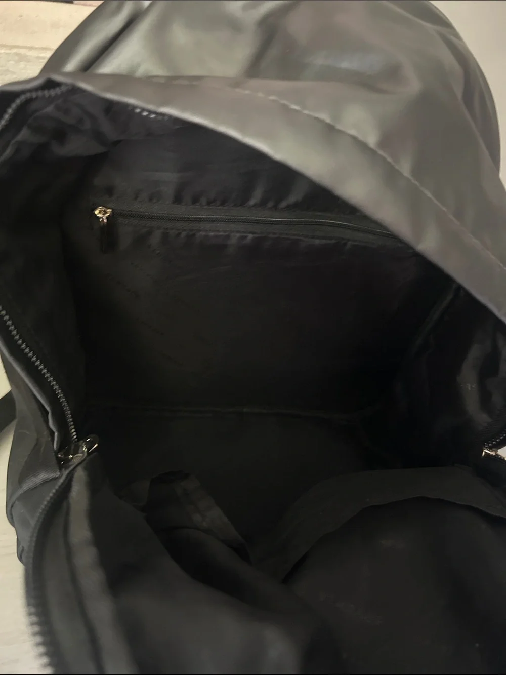 Versace Black Nylon Backpack with Gold Zippers